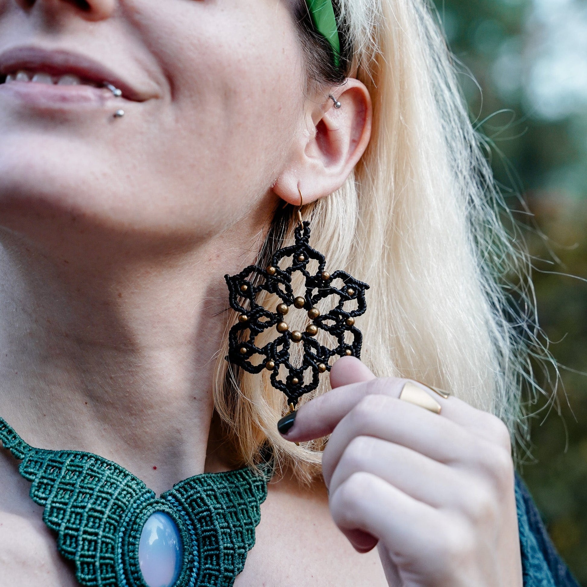 Black Mandala Earrings