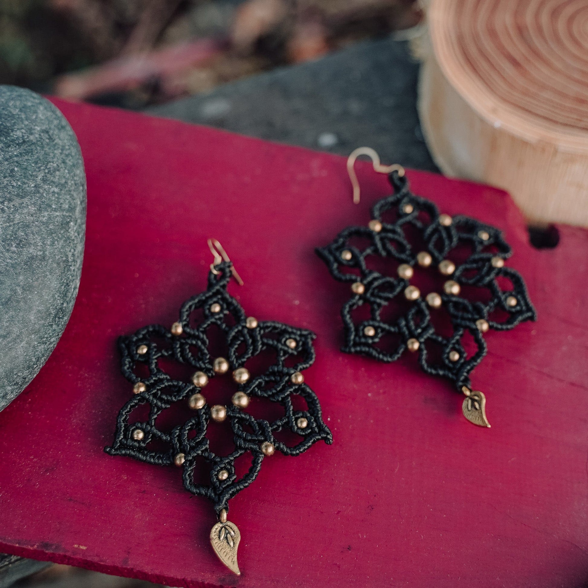 Black Mandala Earrings