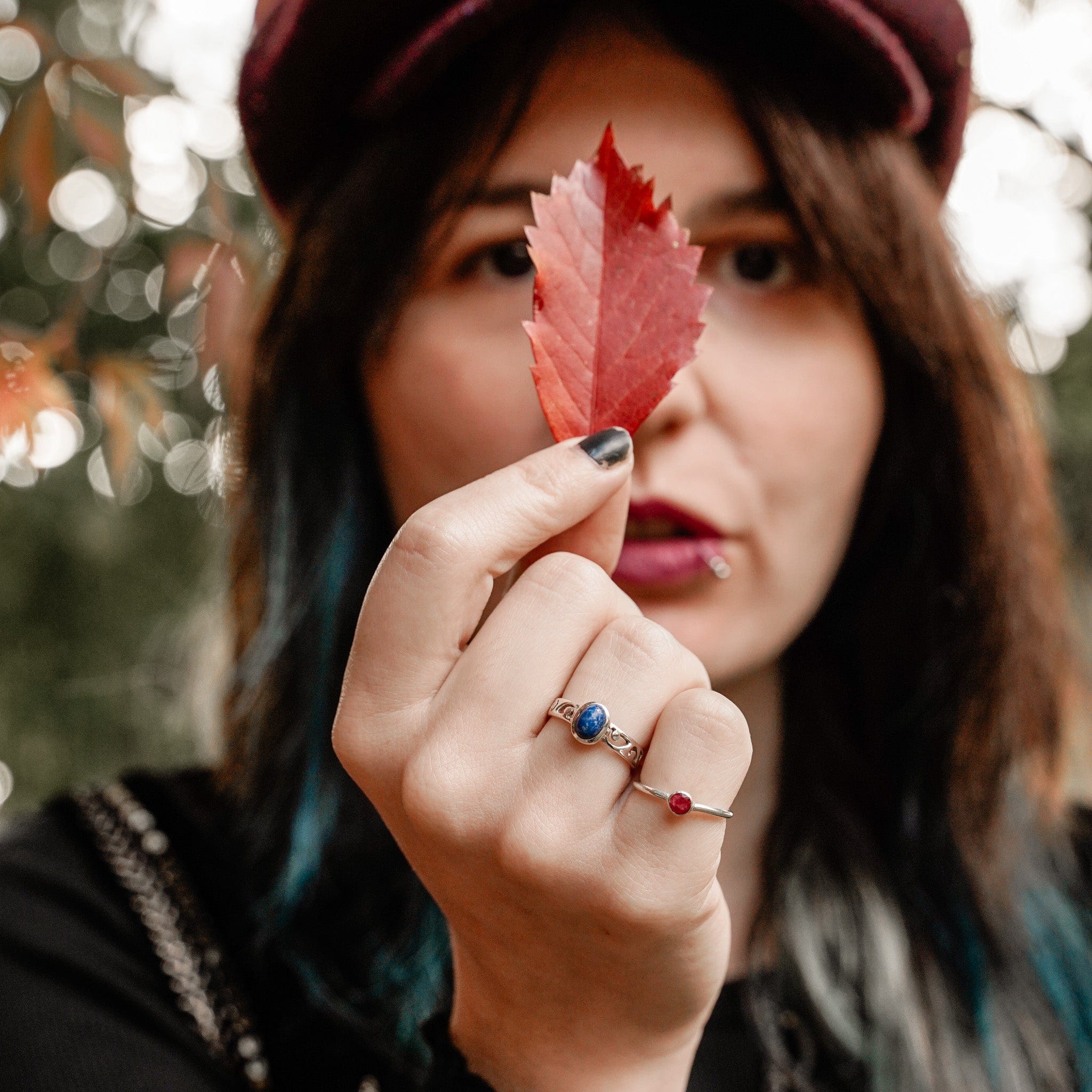 Rings Carved In Blue Ring