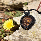 Macrame pedant Ammonite Pendant