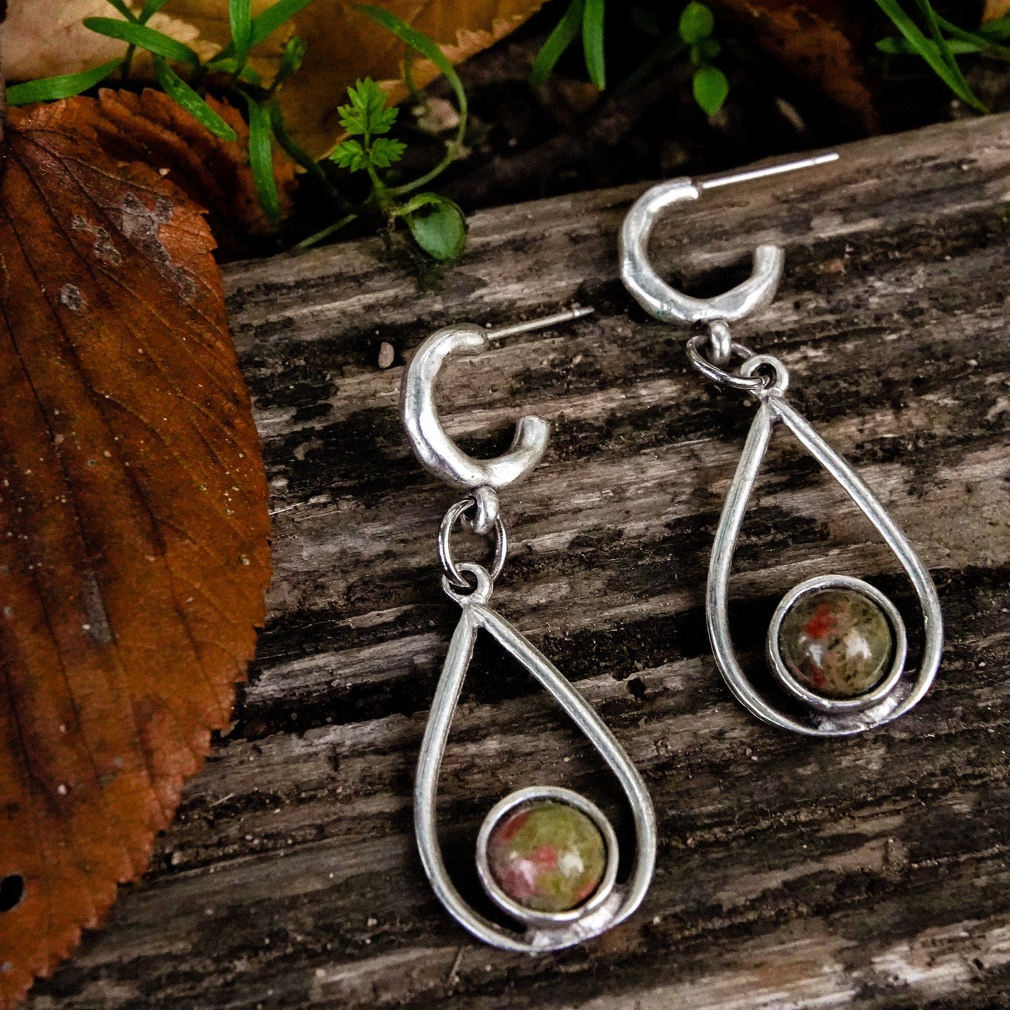 Unakite Drops Earrings